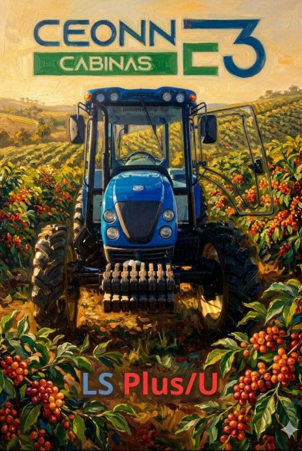LS Plus/U — Linha Elite. Cabina Ceonn E3 para cafezais e fruteiros, com o mais alto padrão de conforto e acabamento